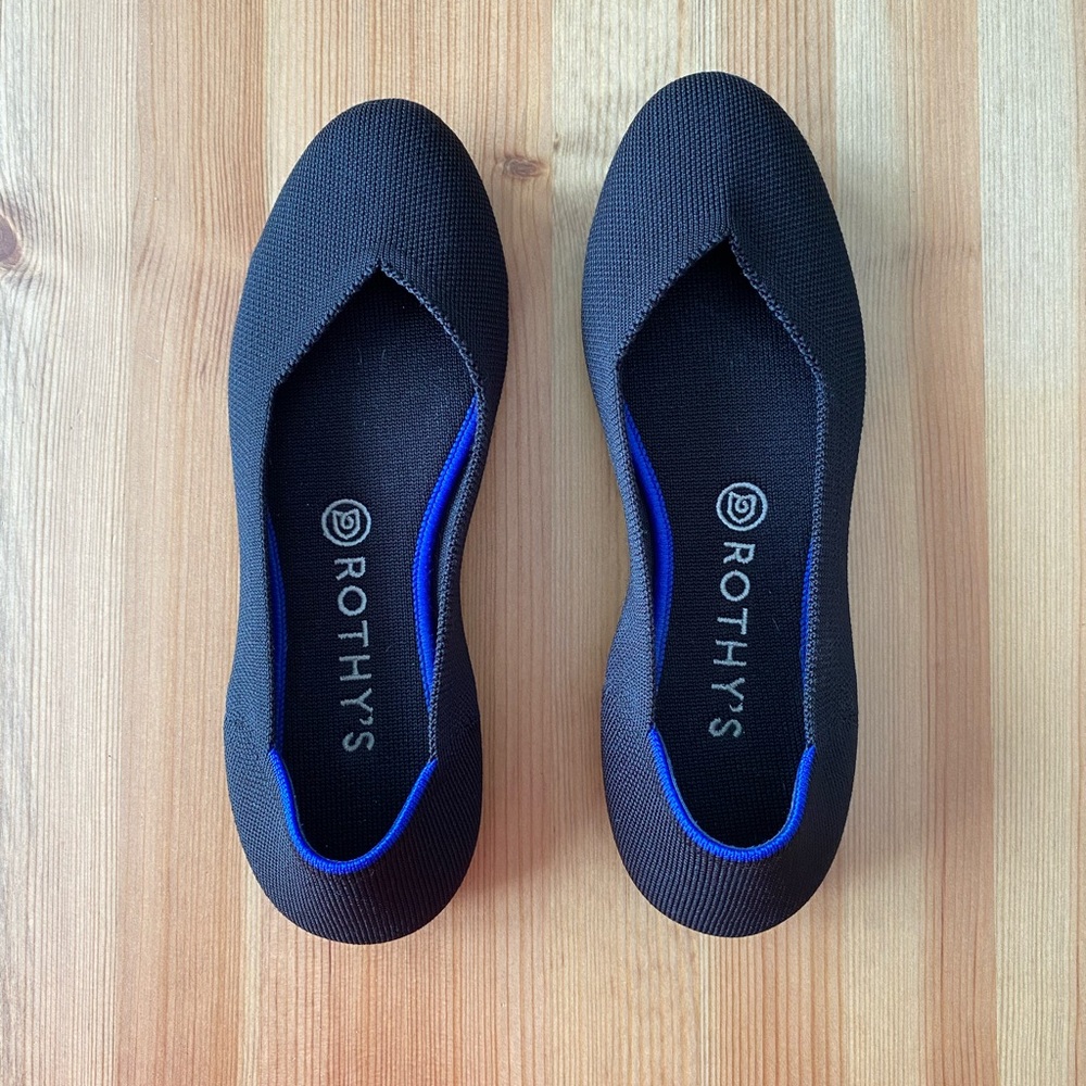 Rothys The Flat in Black Solid 8.5
